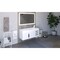 Castello Usa Nile 48" Wall Mounted White Vanity With White Top AndAnd Black Handles CB-MC-48W-BL-2053-WH - alternate 2